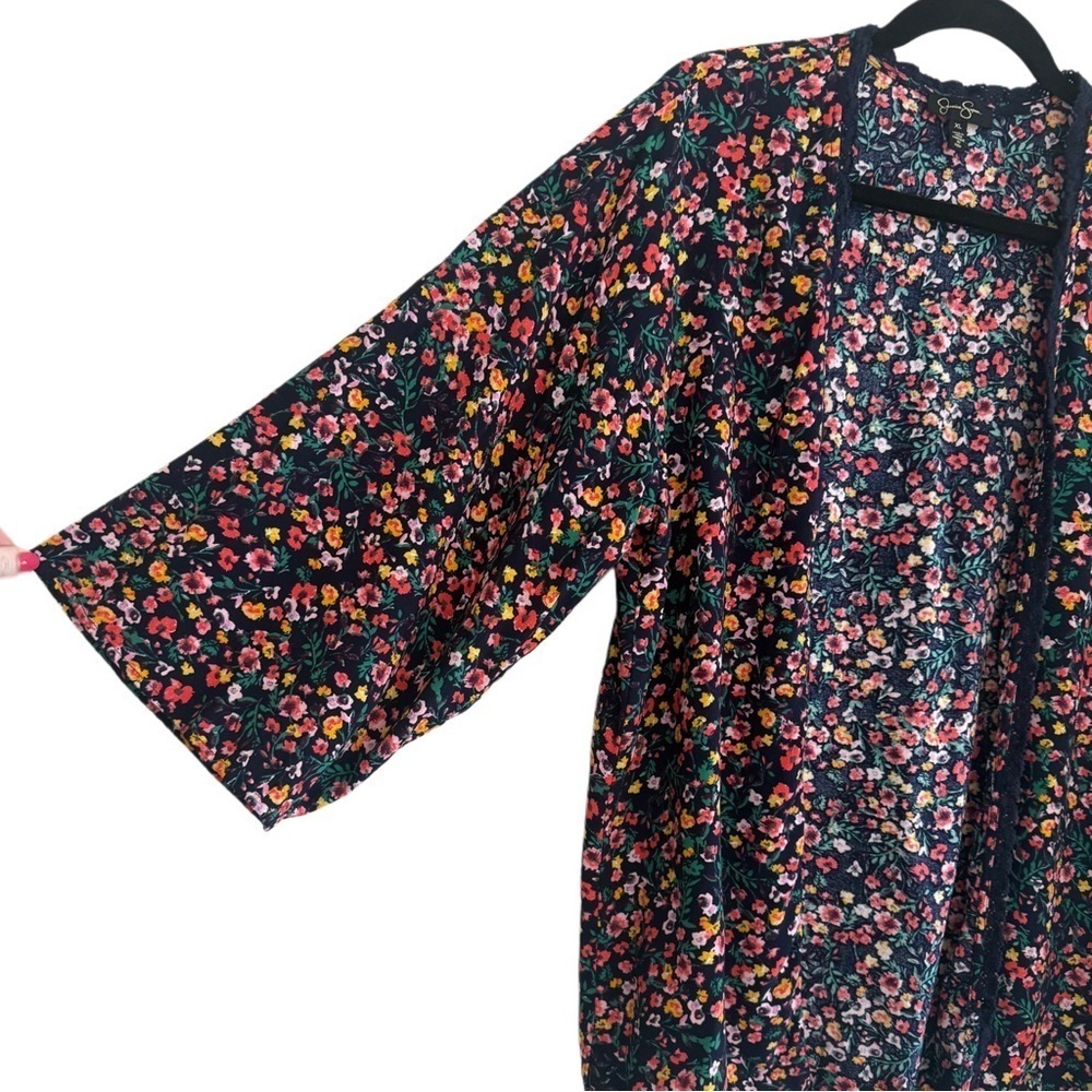 Jessica Simpson Open Front Boho Floral Kimono Size XL - Picture 2 of 5